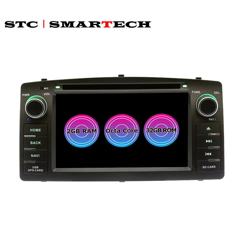 SMARTECH 2 din Corolla Altis E120 автомобильный dvd плеер на основе Android gps навигация Авторадио