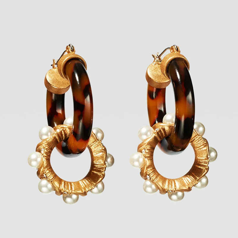 Vedawas ZA, женские свадебные серьги с черными кристаллами, Boho, имитация жемчуга, геометрический бант, подарки для девушек, массивные серьги - Окраска металла: 35