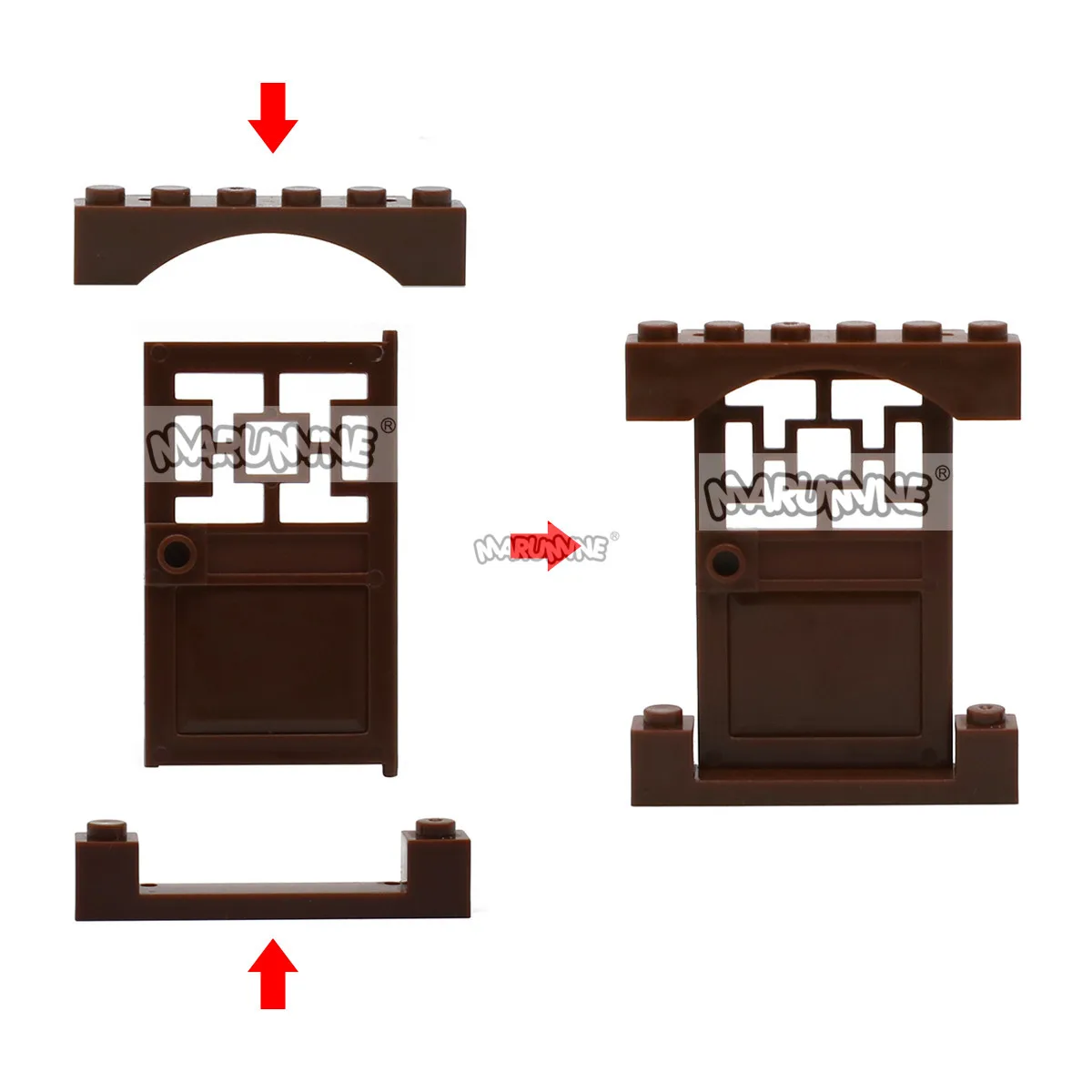 MARUMINE 1x4x6 дверная и оконная рама 4*3 небольшие строительные блоки городская часть классические кирпичи образовательное Строительство игрушки