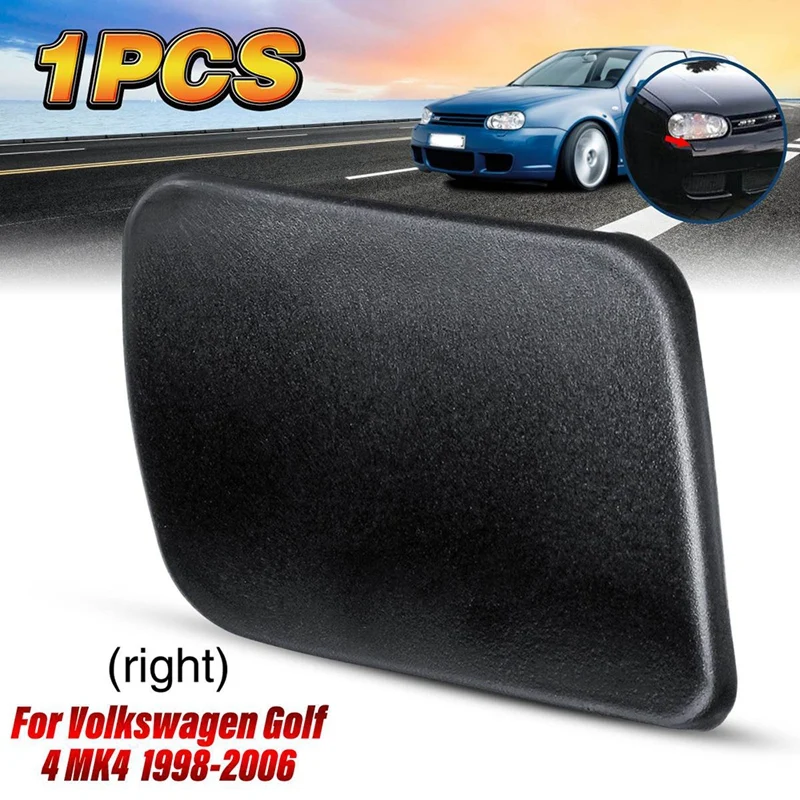 Left+Right Front Headlight Washer Sprayer Cover Cap L R Black Color for Golf 4 IV Mk4 1998-2006