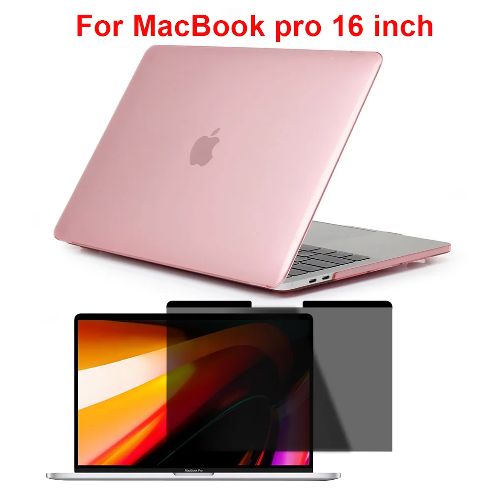Розовый Для MacBook Pro 16 дюймов чехол для ноутбука устойчивый к царапинам чехол прозрачный защитный жесткий чехол плюс 1 штука 16 дюймов защита экрана - Цвет: Розовый