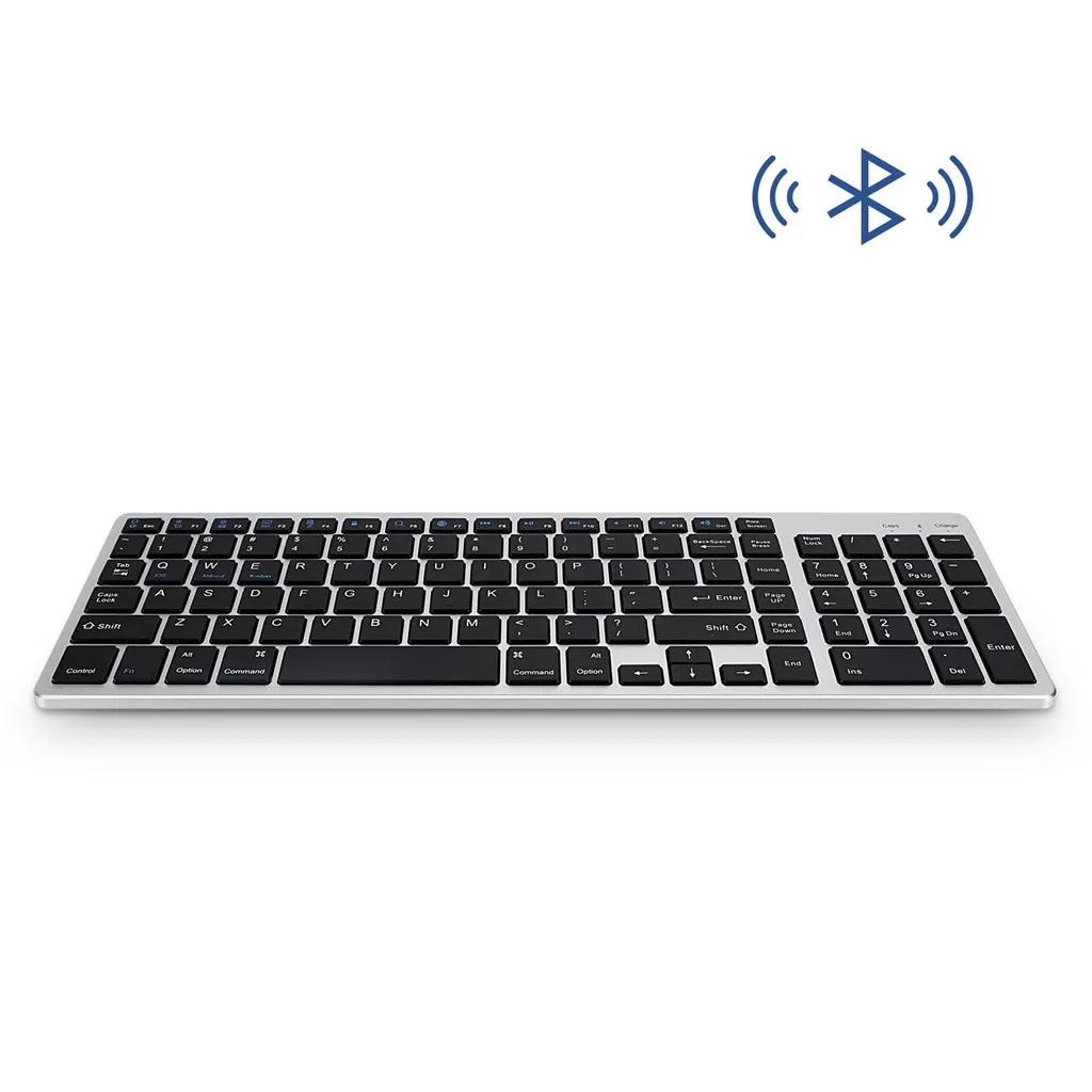 Bluetooth клавиатура, перезаряжаемая портативная BT беспроводная клавиатура с номером полноразмерная клавиатура включает быстрый доступ к горячим клавишам