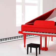 Стиль фортепиано Кнопка плинтус детская комната обучение Украшения Талия спальня мыть наклейки украшения