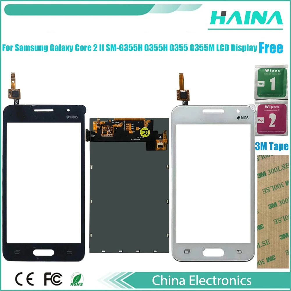 ЖК дисплей 4 5 дюйма для Samsung DUOS Core 2 SM G355H G355M G355 сенсорный экран с цифровым