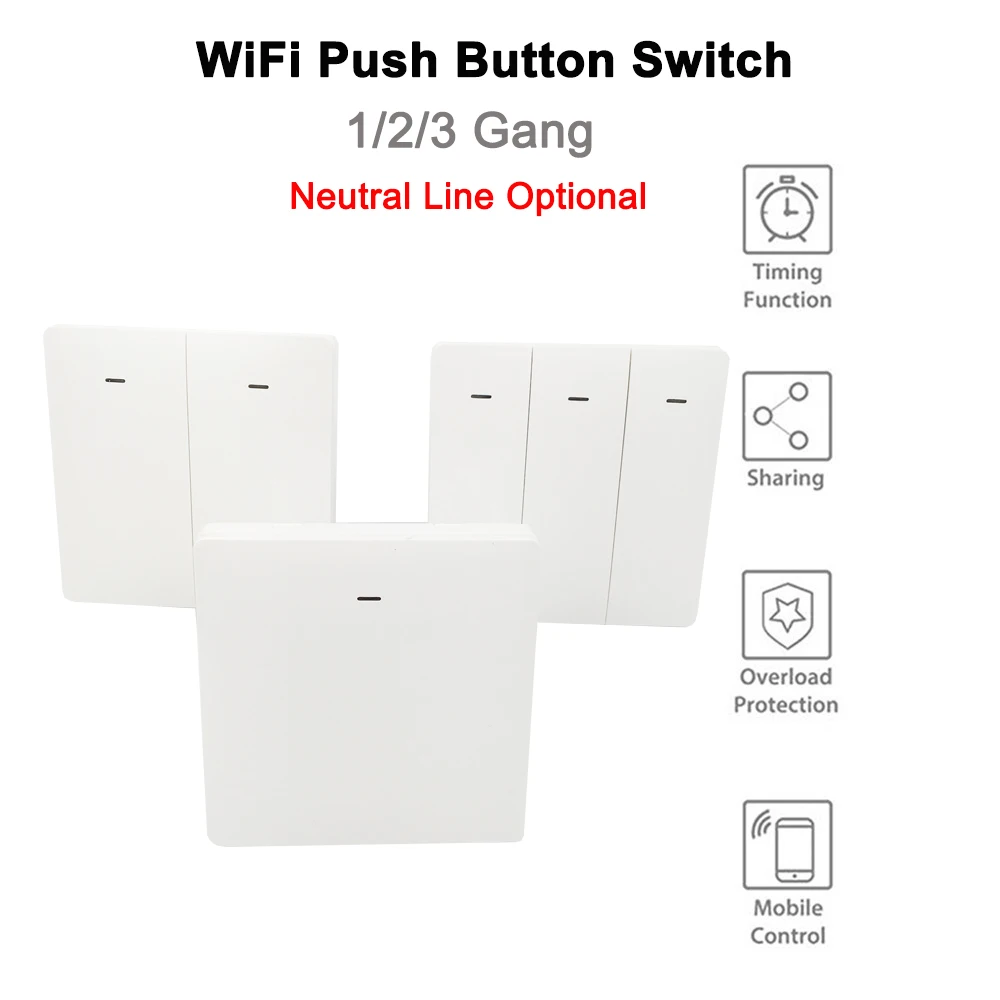 Lonsonho RF433 + Wifi Smart Light Switch EU Tuya Smartlife App Wireless Remote Control Push Button Wall Switch Alexa Google Home