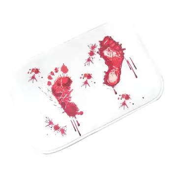 

Halloween Decoration Horror House Blood Bathmat Foot Pad Scare Bloody Footprint Bath Bathroom Mat Non-slip Home Party Decoration