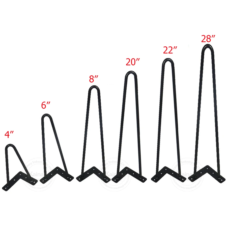 U образные ножки стула DIY ножка для дивана, черный цвет сплошной металлического железа мебельная ножка шкафа средства ухода за кожей стоп ", 8/10/14/18/22/28 дюймов, 40 см