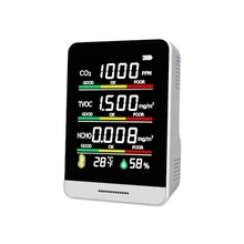 Multifunctional 5 in1 CO2 Meter Digital Temperature Humidity Sensor Tester Air Quality Monitor Carbon Dioxide TVOC HCHO Detector