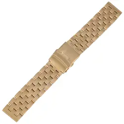 Браслеты из нержавеющей стали 20 мм ремешок для часов твердая складная застежка с безопасной золотой браслет для часов мужской pasek do zegarka