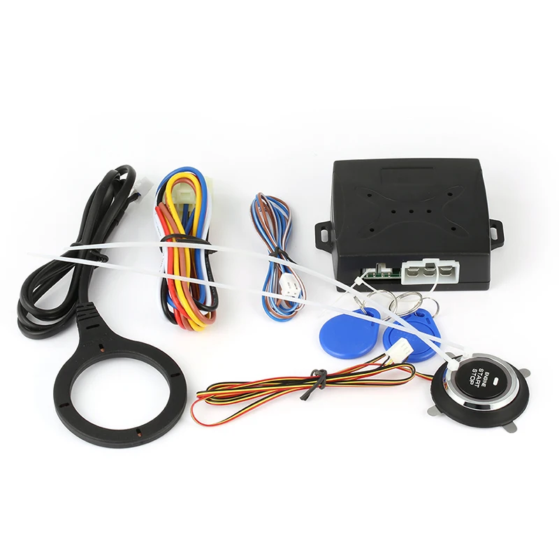  Car Alarm Car Engine Push Start Button RFID Lock Ignition Starter Keyless Entry Start Stop Anti-the