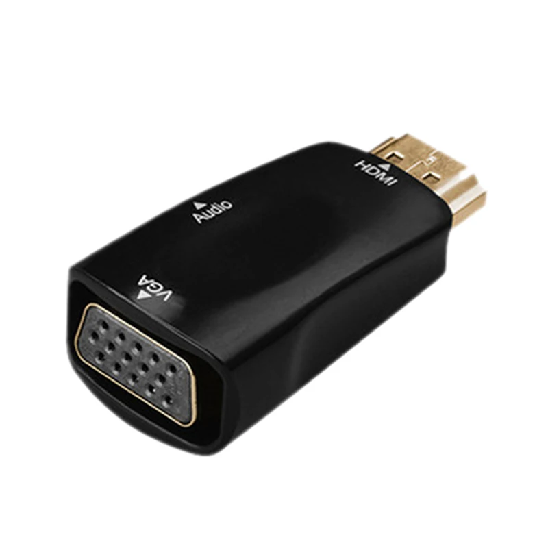 Черный Адаптер hdmi-vga аудиокабель конвертер для мужчин и женщин поддержка HD 1080P для Xbox360 PS3 PS4 PC ноутбук ТВ коробка проектор 1080p - Цвет: Черный
