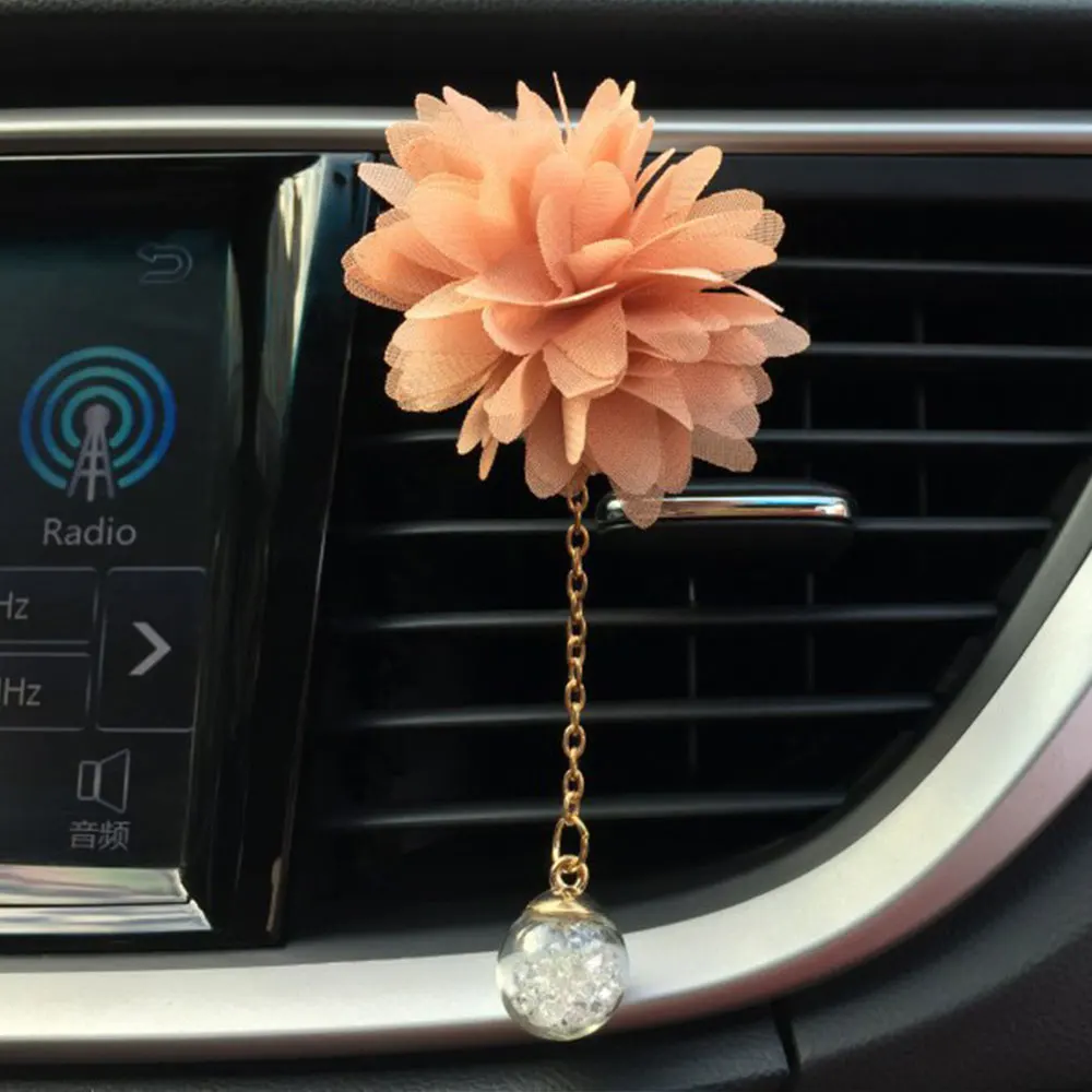 Air Outlet Perfume Clip Auto Perfume Clip Universal Car Perfume Clip Ornament Aromatherapy Freshener Diffuser Camellia Portable