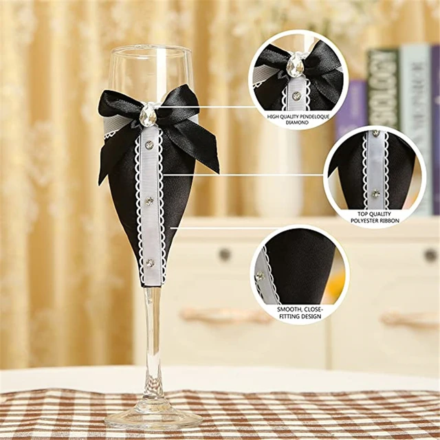 White Champagne Wedding Toast Glasses Handmade Pearl & Flower Bride And  Groom Flutes, His And Hers Flute - Wedding Gift