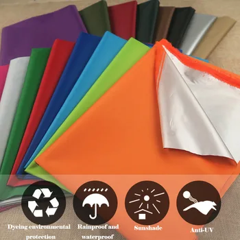 

1PC Colorful Plain Weave Nylon Silver Coated Fabric Patchwork Waterproof Kite Cloth Tent Fabric Sewing Textile DIY Crafts