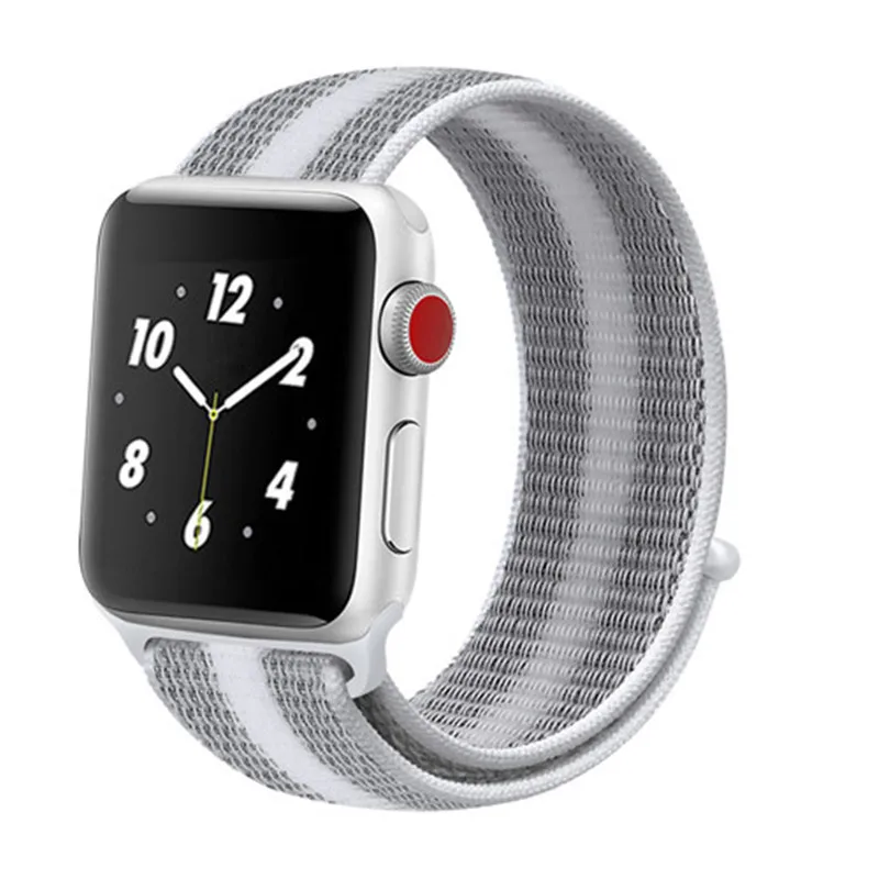 strip white22 Нейлоновый ремешок для Apple Watch band 42 мм 38 мм iWatch 4 band 44 мм 40 мм Браслет спортивная петля ремешок для часов correa ремень дышащий - Цвет ремешка: strip white22