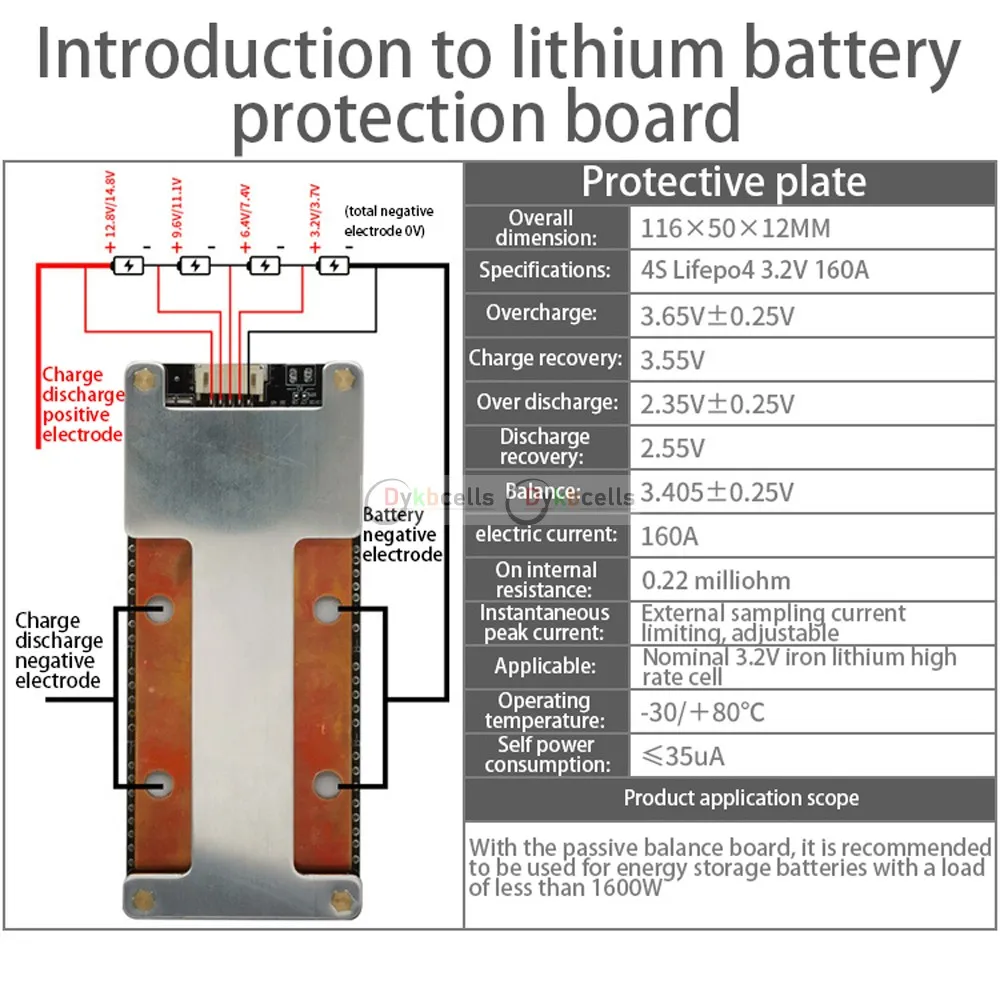 3S 4S 12.6V 16.8V 120A 160A 200A BMS Li-ion LifePo4 Lithium Battery Protection Board Balance High Current 12V car start Inverter