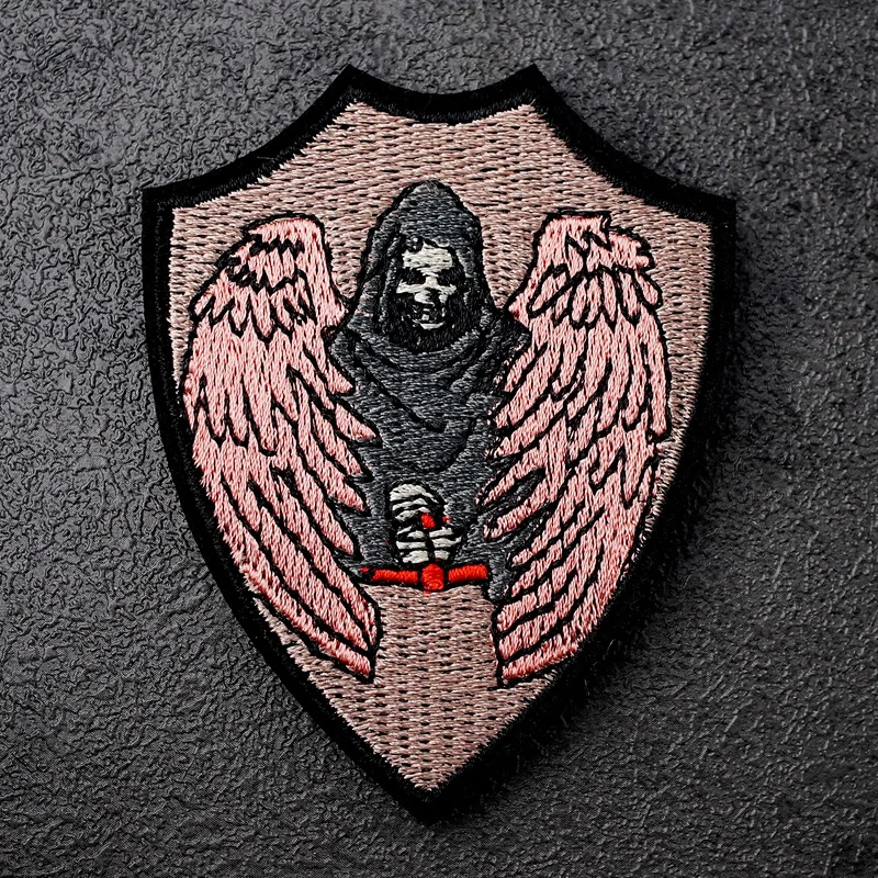 Death Size:6.0x7.8cm Patch for Clothing Iron on Embroidered Sew Applique Cute Fabric Badge DIY Apparel Accessories | Дом и сад
