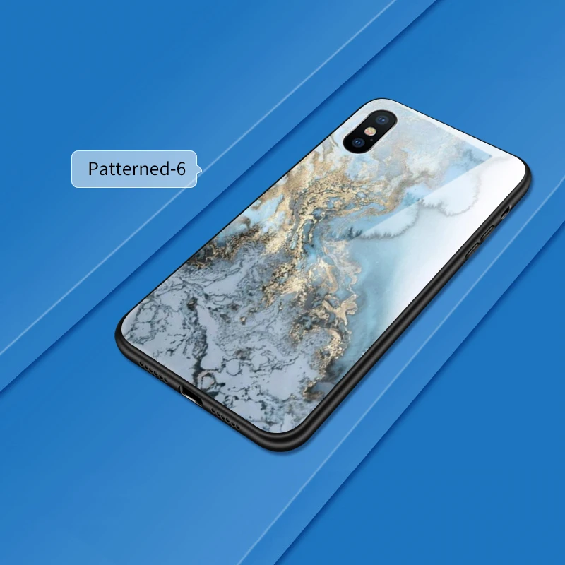 Роскошный чехол из закаленного стекла для телефона для iPhone 11Pro Max X XS XR XS Max 8 7 6 5S SE 6S Plus стеклянный чехол для iPhone 11 Pro Max - Цвет: Patterned-6