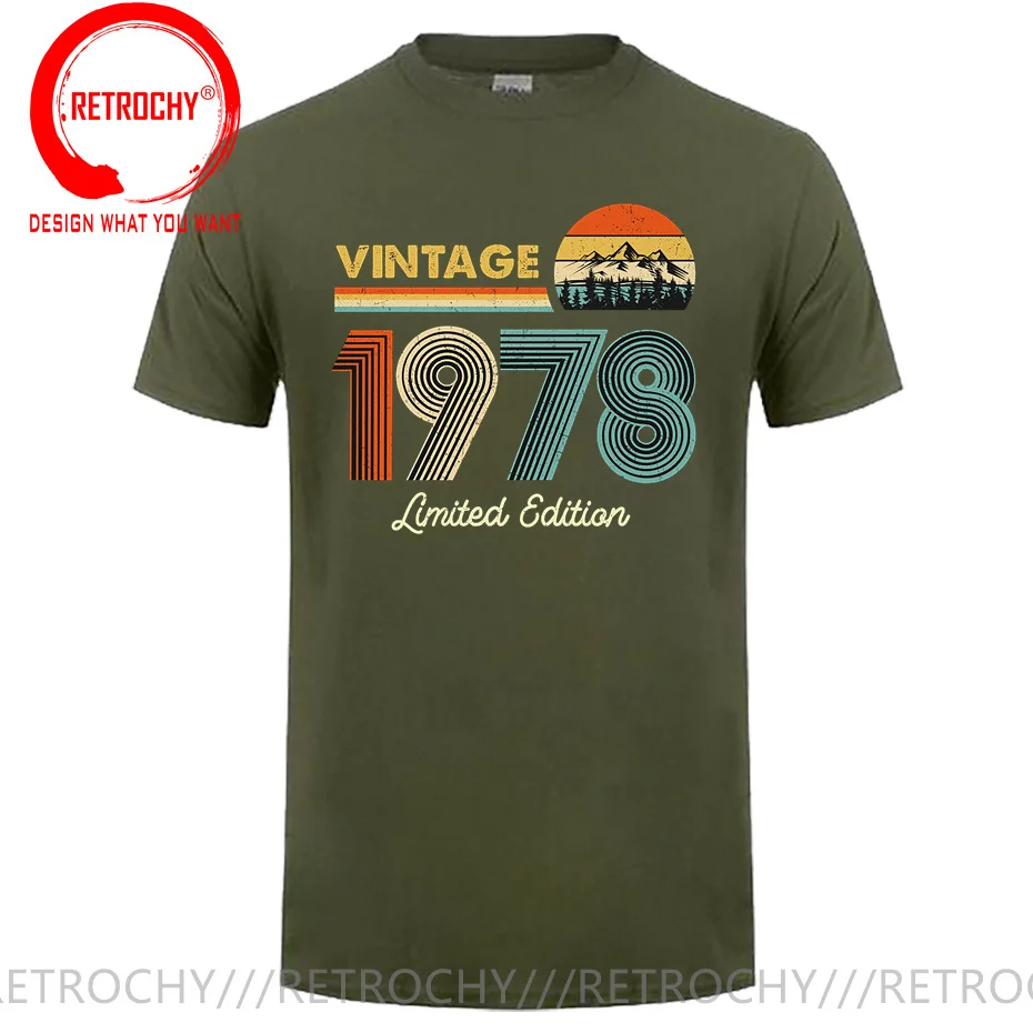 Classic Limited Edition Vintage 1978 T Shirts Men Short Sleeve Cotton T-shirt Man 44nd Birthday Gift Tee Harajuku Tee Shirt Gift