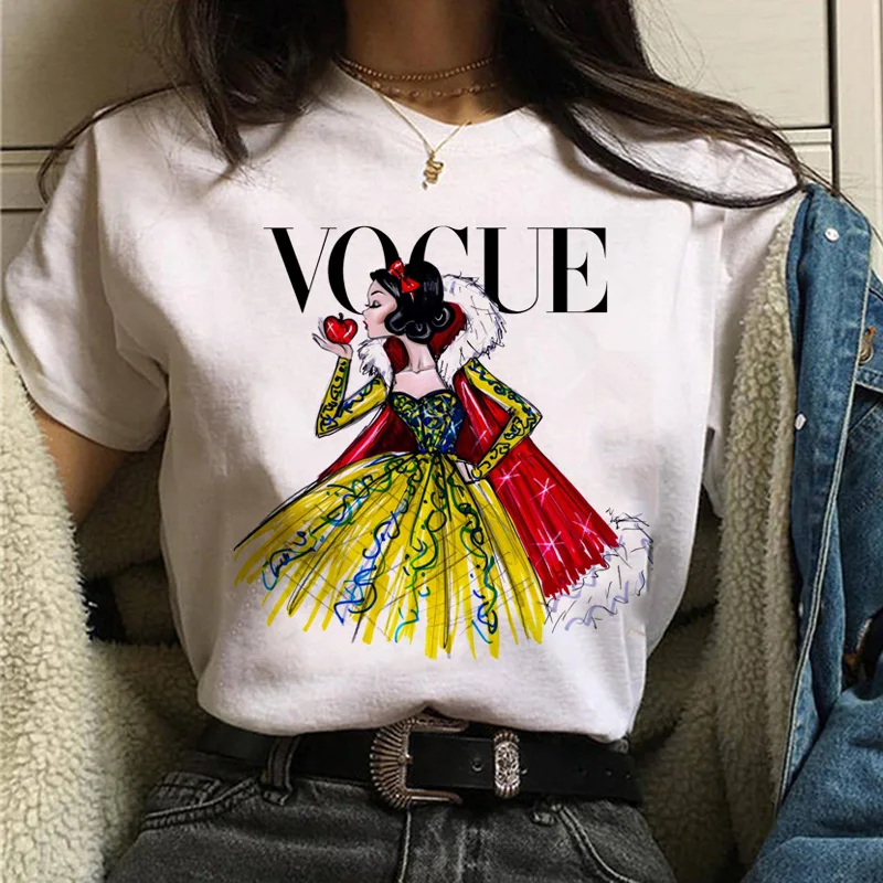 2020 New Women's T-shirt Vogue Princess Print T-shirt Fashion 90s Harajuku Female T-shirts ulzzang Girl Casual Top Woman Tee