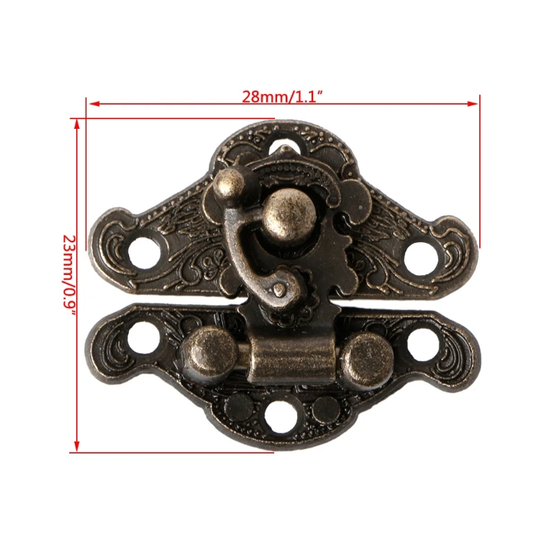 Vintage Zinc Alloy Latch Hasp Pad Chest Lock Plate For Wood Jewelry Box Cabinet images - 6