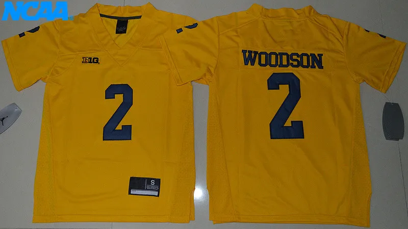 Новое поступление высокое качество Charles Woodson футболка колледжа спортивные майки#2 Woodson Молодежные S-XL - Цвет: 2