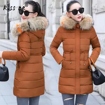 

Solid Hooded Women Outdoor Down Jacket Winter Mid-Long Coat Thermal Warm Windproof Overcoat Female Slimming Clothing