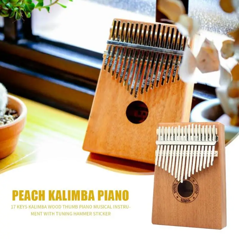 17 клавиш Kalimba для начинающих палец фортепиано музыкальный инструмент дерево красное дерево большой палец Пианино музыкальный инструмент с тюнинг молоток