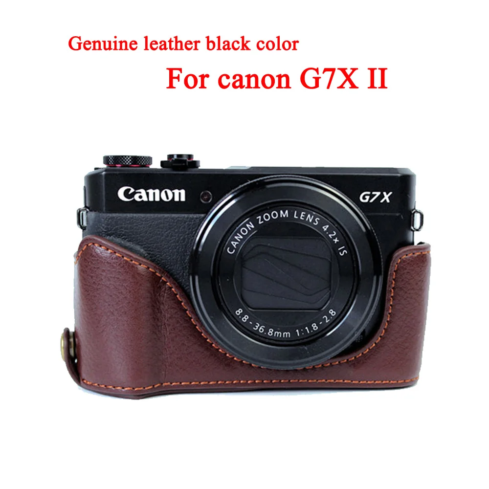 Чехол для камеры из искусственной кожи для Canon Powershot G7X II G7X mark 2 G7XII G7X3 G7X III - Color: G7XII Leather Coffee