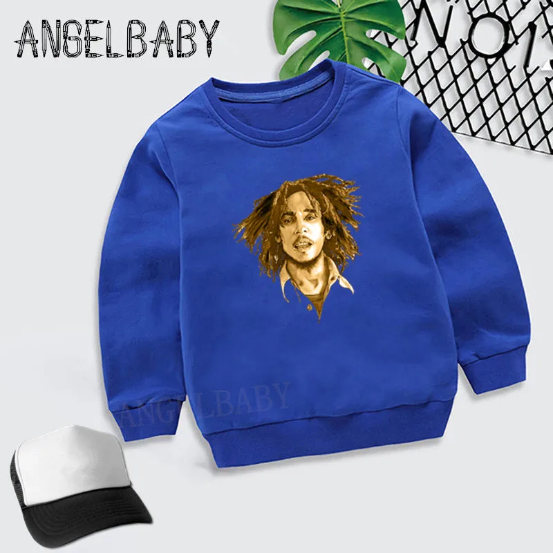 Детские толстовки с капюшоном «Jamaica Singer Bob Marley Reggae Rastafari» детские осенние Топы, хлопковая одежда для малышей свитер для мальчиков и девочек, tkyt5208 - Цвет: 5208D-Blue