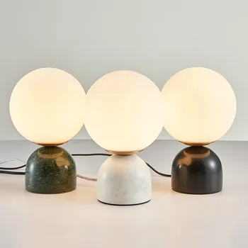 

Decor Art Marble Table Lamp Nordic Modern Simple Bedroom Lamps for Nightstand EU US AU UK Plug Spherical Table Lamps Living Room