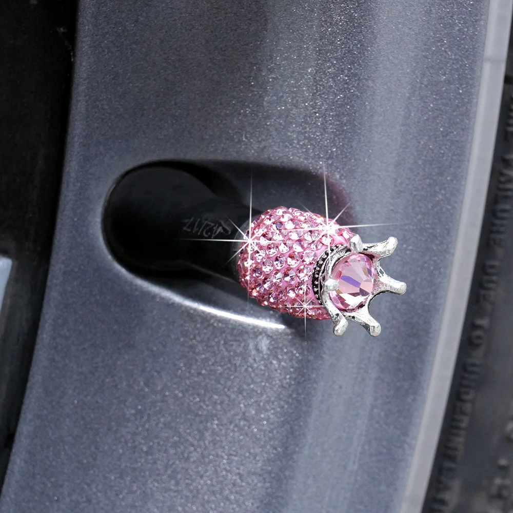 4 шт. колпачок для автомобильных шин колпачок для короны со стразами пылезащитный клапан колпак высокого качества