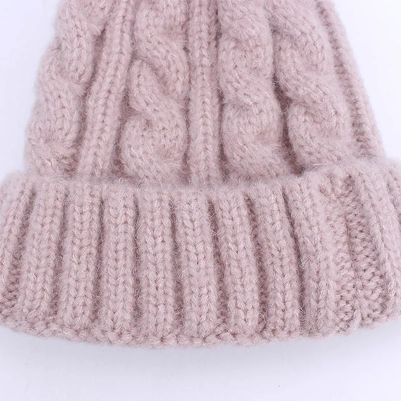 New Pom Poms Women Winter Hat Casual Beanies Fashion Crochet Knitting Hat Outdoor Warm Thick Female Cap Hat feminino Beanie Hats