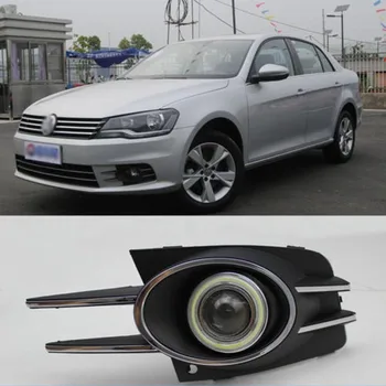 

LED COB Angel Eye Rings Front Projector Lens Fog Lights Assembled Lamp Bumper Replacement Cover Fit For VW Bora 2013