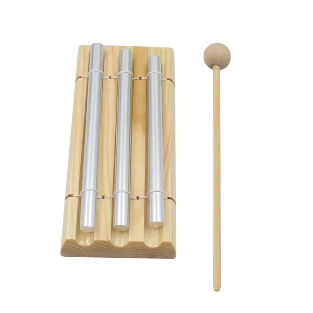 

Energy Chime 3-Tone Tabletop Chimes Kids Metal Xylophone Educational Chime Percussion Instrument With Mallet For Meditation Tool
