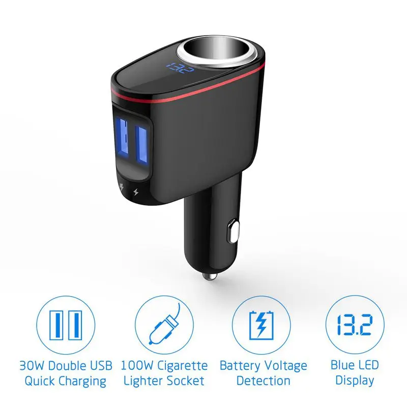 Двойной USB зарядное устройство 2 Way розетка для автомобильного прикуривателя сплиттер адаптер DC 12V 3.1A