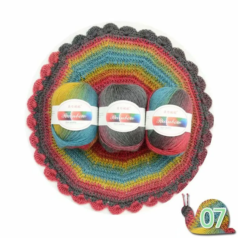 07 1pc 50 г меланж новая шерстяная пряжа для тонкий чёсаный кашемир шерстяная пряжа Вязание свитер ilos para tejer dedelgado - Цвет: 07 1pc