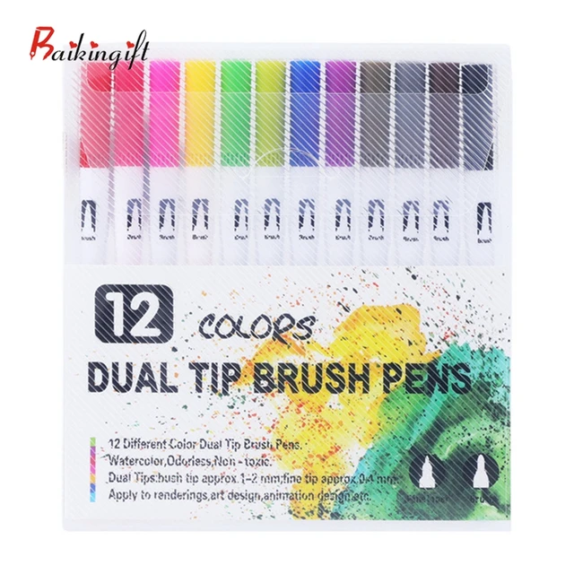 Art Markers Double Head Watercolor Brush Pen  Color Markers Washable  Watercolor - Art Markers - Aliexpress