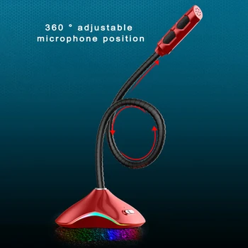 

Professional Home USB Gaming Microphone for PC Computer Desktop Notebook Omnidirectional Capacitor Wired Microphones