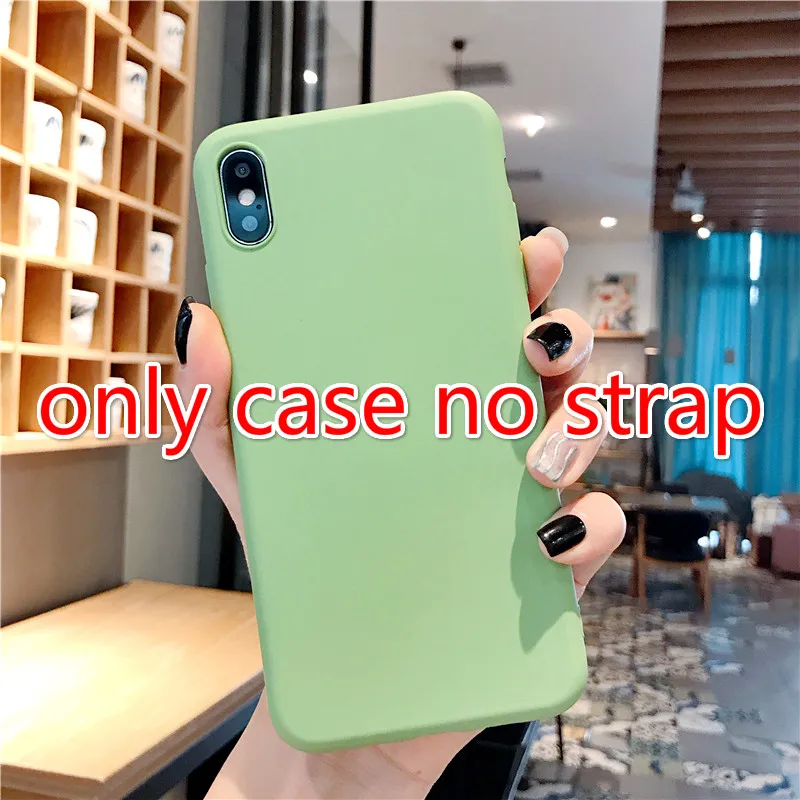 only case no strap2 Простой силиконовый карамельный цвет бант ткань Кроссбоди чехол для телефона для iphone11pro max чехол для iphoneexs MAX чехол X XR 6 6S 7 8 plus - Цвет: only case no strap2