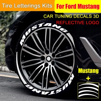 

Car Reflective Wheel Hub Sticker Tuning Decals 3D Logo Universal Tire Letterings Kits Wheels Label DIY Styling For Ford Mustang