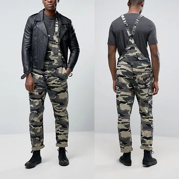

Men's Camouflage Jumpsuit Pants Bib Overalls Tracksuit Camouflage Print Jeans Tracksuit Work Uniform Summer Sleeveless Overalls