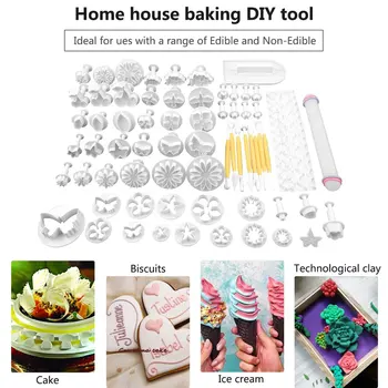 

68Pcs/set Fondant Cake Cookie Sugar Craft Decorating Plunger Flowers Modelling Tools Set DIY Cake Cutters Molds Sugarcraft
