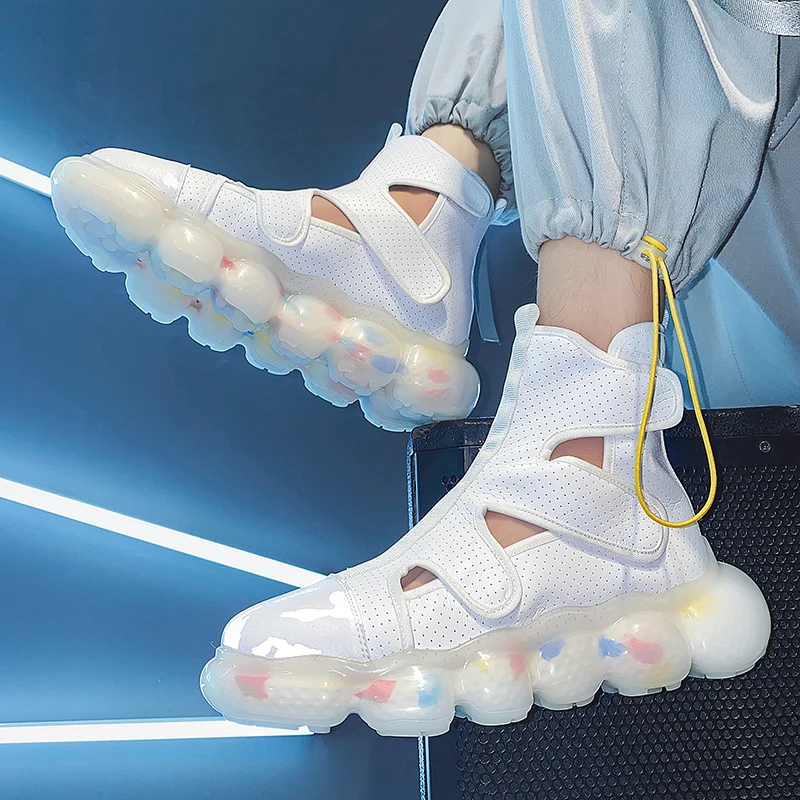 Fashion Men's Sandals Summer Soft Sandals High Quality Microfiber Leather Sandals Outdoor Antiskid Damping Men Roman Sandals