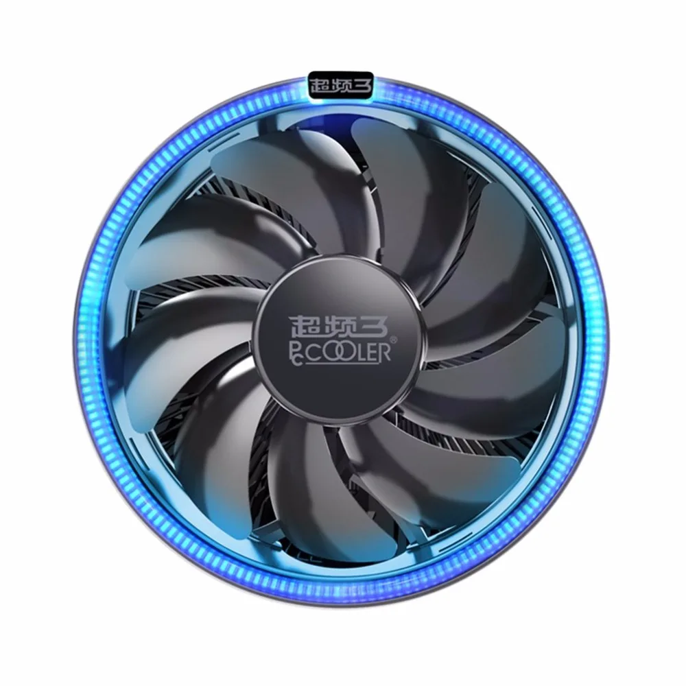 Pccooler 12 см Процессор Вентилятор охлаждения с светодиодный диафрагмой PWM Тихая процессорный кулер гидравлический подшипник 3pin Процессор охлаждения радиатора Прямая