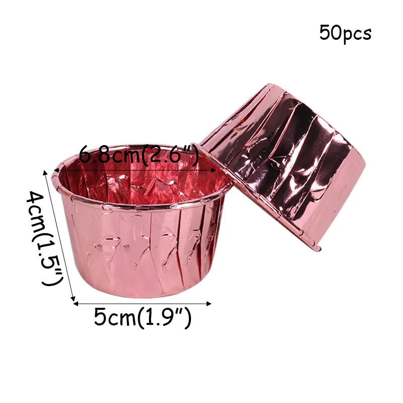 Алюминиевая фольга, обертка для кексов, бумага, розовое золото, серебро ...