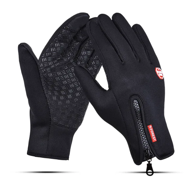 US $3.95 Sports Bicycle Bike Cycling Gloves For Men Waterproof Fleece Lining Warm Gloves Guantes Ciclismo In