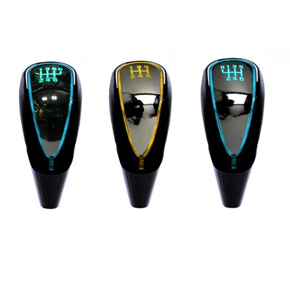 7 Colors Changes Activated Gear Shift Knob Car Logo Led Light Cigarette Lighter Charger Fit For