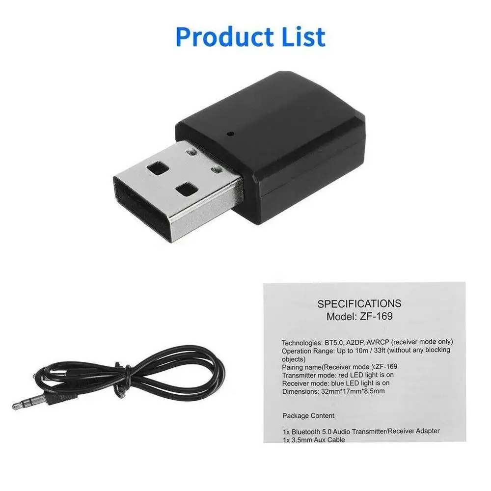 Bluetooth 5,0 аудио приемник передатчик мини стерео Bluetooth AUX RCA USB 3,5 мм разъем для ТВ ПК автомобильный комплект беспроводной адаптер