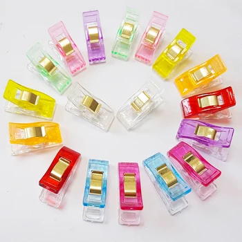 

100pcs Patchwork Sewing Clip Job Foot Case Multicolor Plastic Clips Hemming Sewing Tools Accessories DIY Crafts Random color